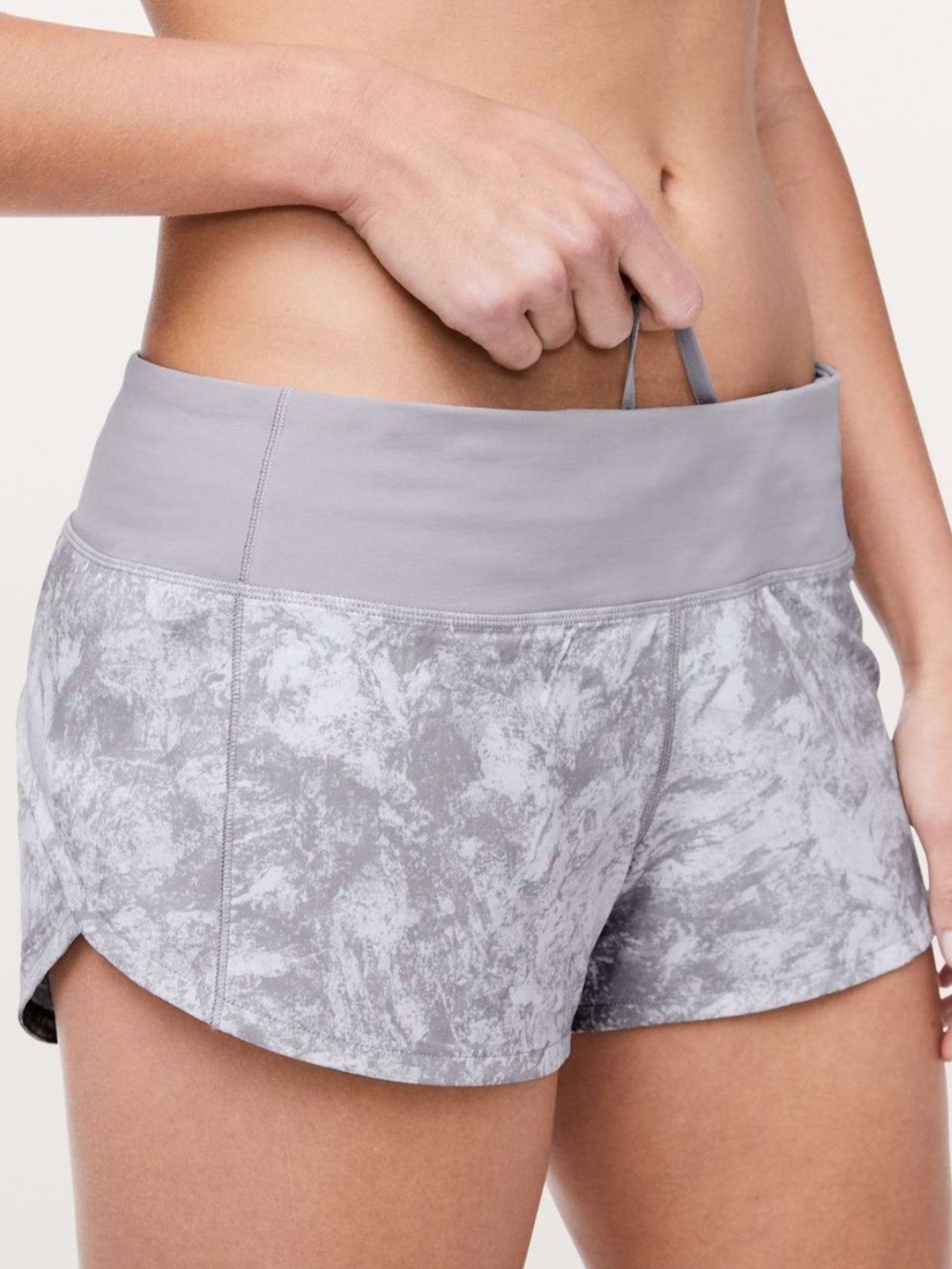 lululemon athletica Light Gray Marbled Running Shorts
